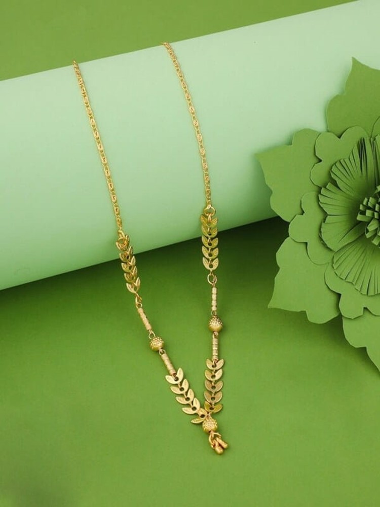 alloy Gold plated chain necklace (Dokiya), Size: 18 Inch