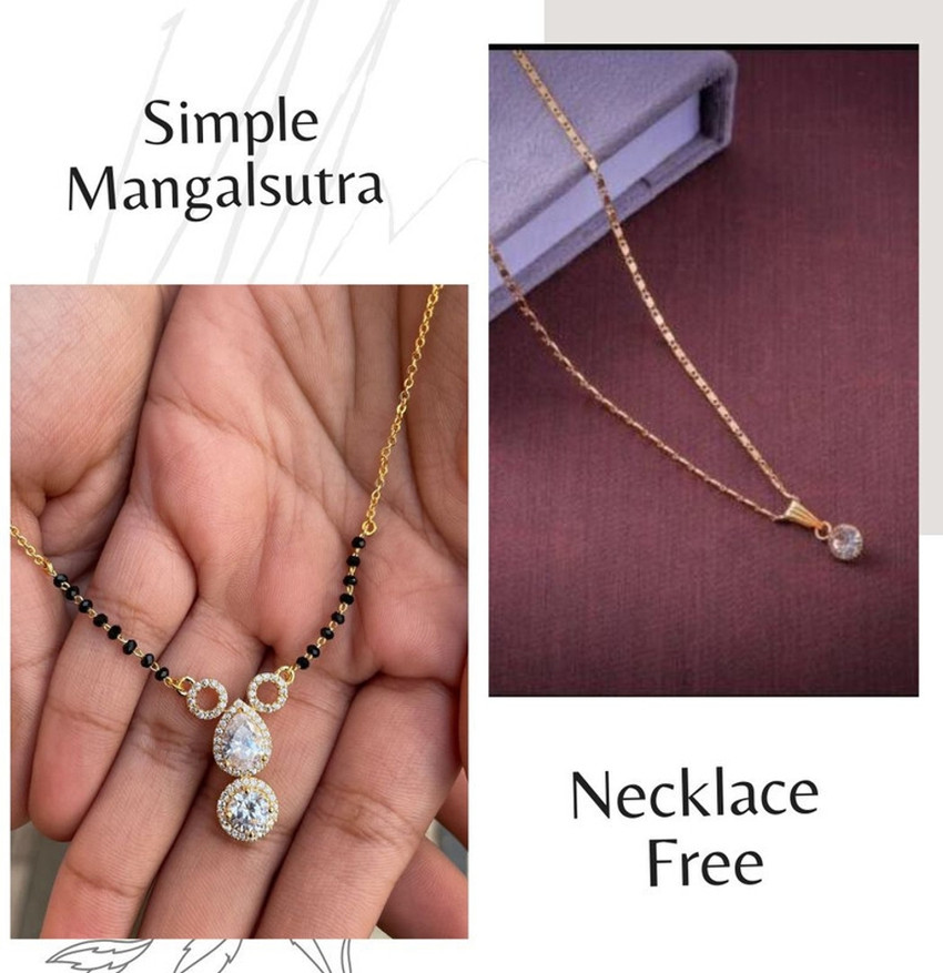 Simple short gold mangalsutra sale