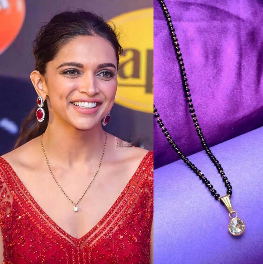 Okoye Bollywood Celebrity Deepika Padukon Single Diamond For Women Alloy Mangalsutra Price in India Buy Okoye Bollywood Celebrity Deepika Padukon Single Diamond For Women Alloy Mangalsutra Online at B...