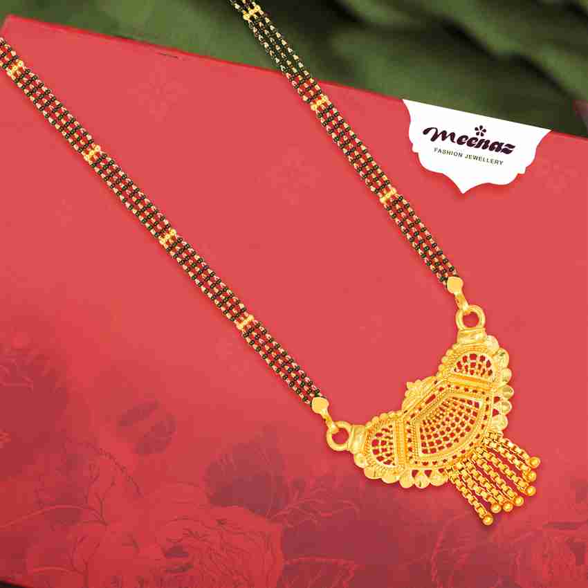 MEENAZ 1 one gram gold jewellery mangalsutra for women chain design bridal wedding gold Alloy Zinc Copper Metal Crystal Mother of Pearl Brass Mangalsutra Price in India Buy MEENAZ 1 one