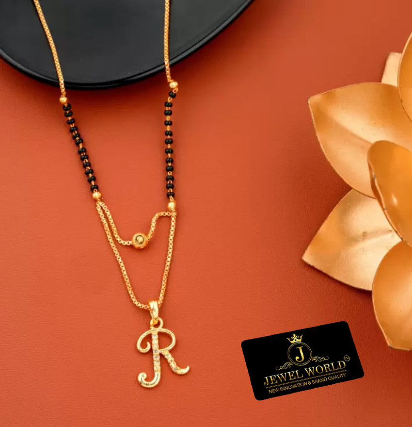 Jewel WORLD R NAME LETTER 18 Inch gold plated short mangalsutra for women Alloy Mangalsutra Price in India Buy Jewel WORLD R NAME LETTER 18 Inch gold plated short mangalsutra for
