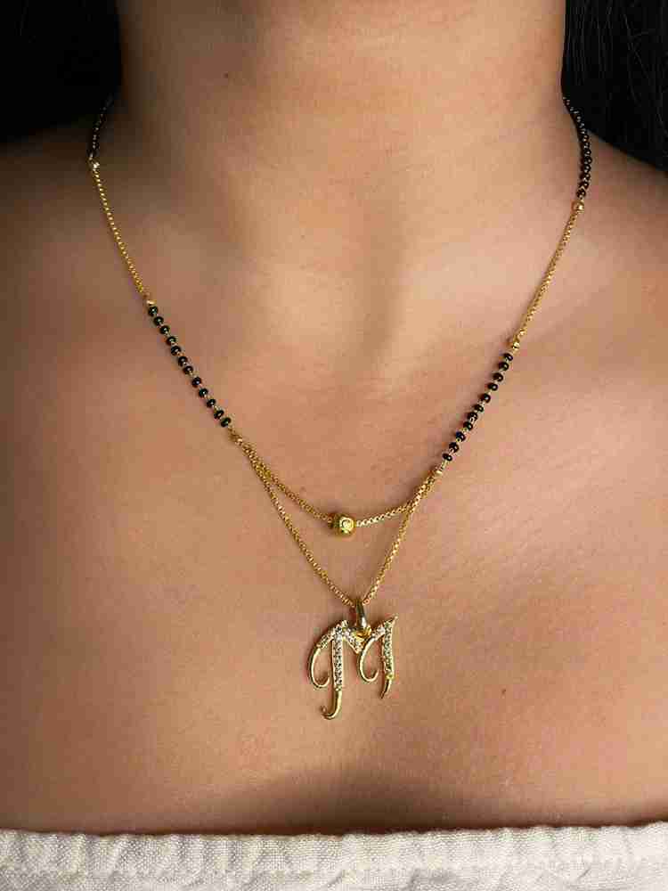 Alphabet mangalsutra designs on sale