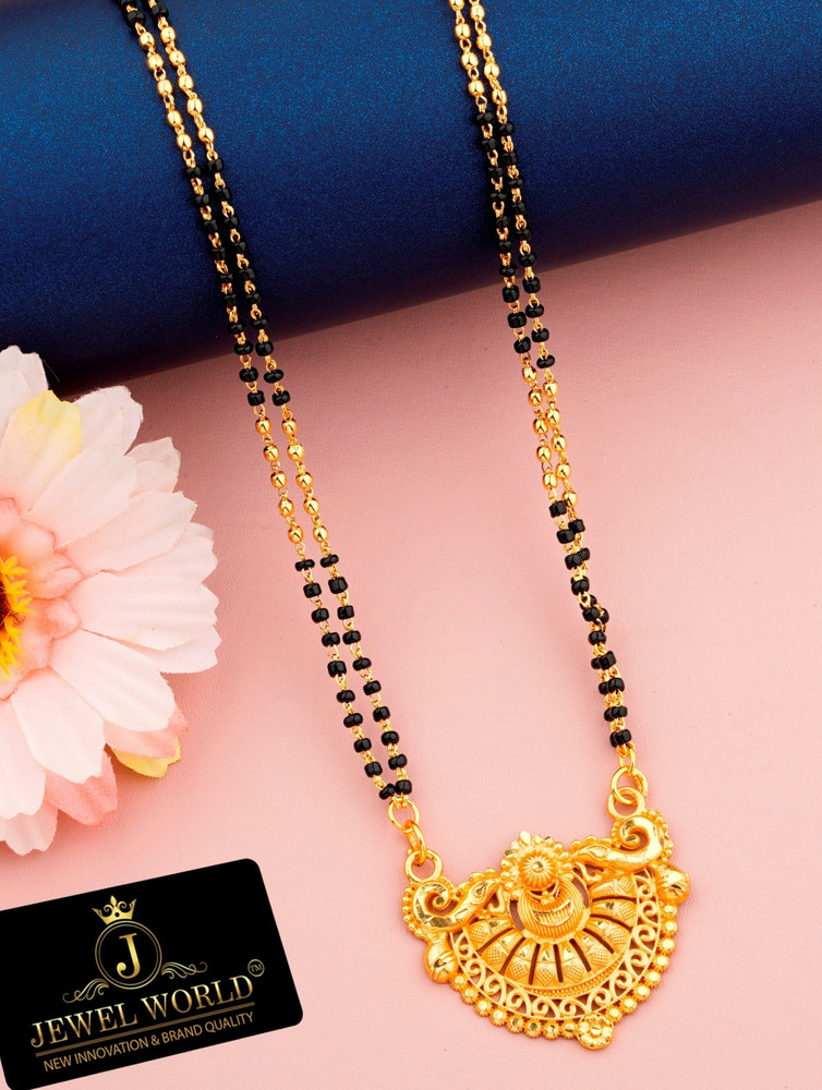 Jewel WORLD Gold plated 24 Inch long Pendant mangalsutra chain design for women Brass Alloy Mangalsutra Price in India Buy Jewel WORLD Gold plated 24 Inch long Pendant mangalsutra chain design for wom...
