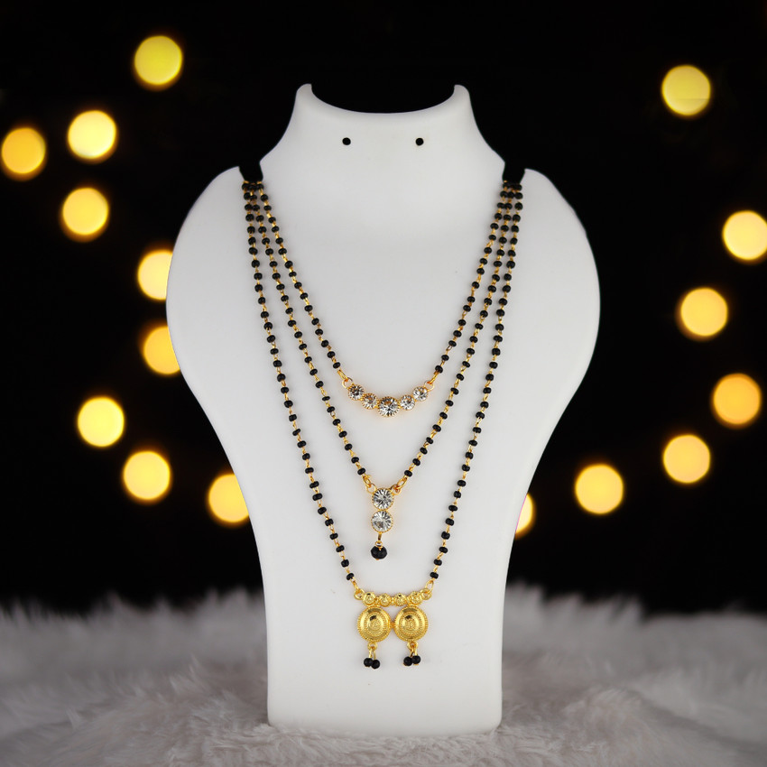 Big black beads mangalsutra sales