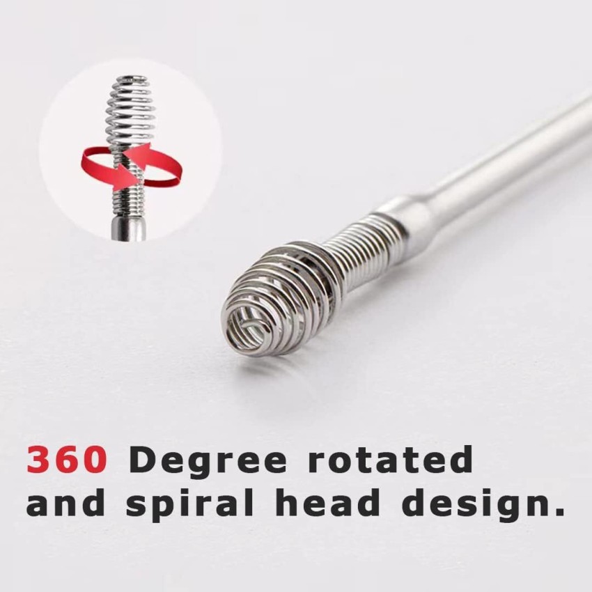 Stainless steel double-head spiral ear pick earwax removal tool