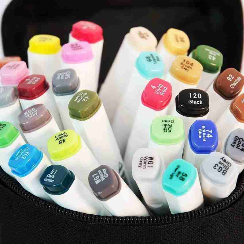 Wynhard 60 Pcs Colour Markers Pen Set Alcohol Markers Set Dual Marker Pen  Set Colourful Markers