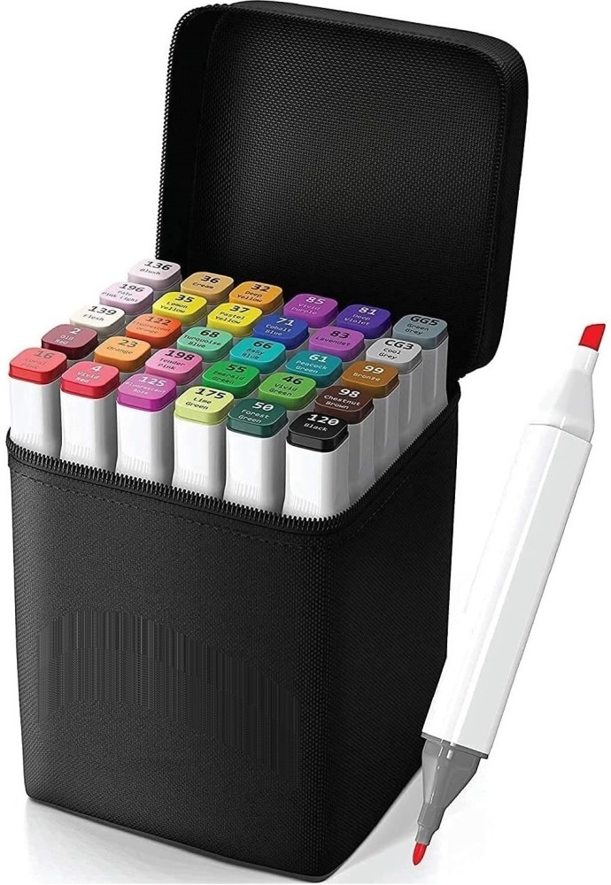 30/80 Colours Dual Tip Twin Marker Pen Set For Copic Posca Drawing