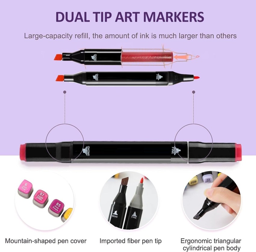 Alcohol Markers, Art Markers With Dual Tip, Permanent Graphic