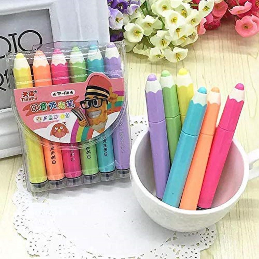 Kawaii Mini Highlighter 4/5/6 Colors/set Cute Markers Pastel