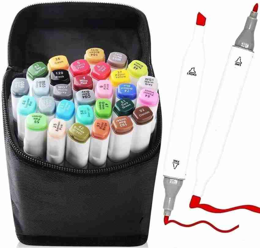 51 Colors Alcohol Brush Markers, Dual Tip (Brush & Chisel) Art Permanent  For