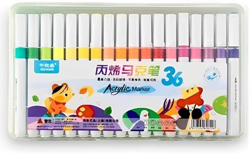 Acrylic Paint Marker Pens 12/24/36 Colors Marcadores Double Tip