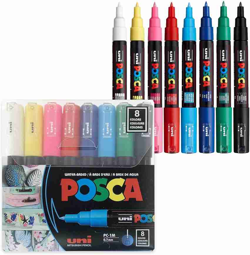Uni Posca Marker Paint Pen, Ultra Fine Point,- (PC-1M8C) -  Permanent Marker