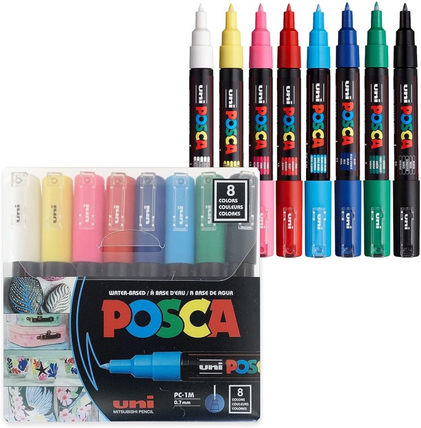 Uni-posca Paint Marker Pen - Extra Fine Point - Set of 12 (PC-1M12C) :  : Office Products
