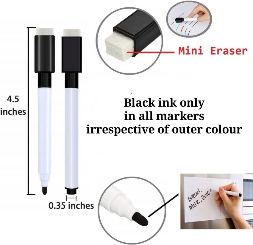 12 Colors Whiteboard Markers With Dry Erase Eraser Cap, 45% OFF