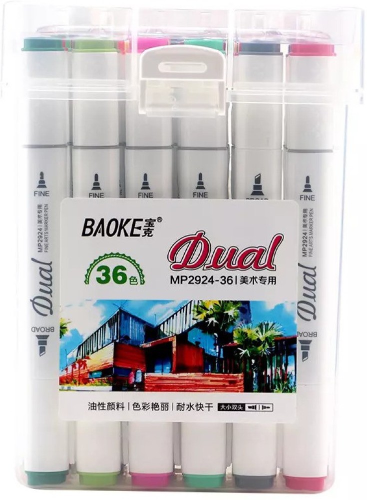 1 Set Of 48 Colors Dual Tip Marker Pens, Daily Oil-based