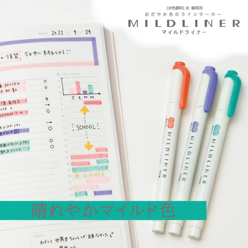 Zebra Mildliner Brush 5 Color Set, Milo WFT8-5C-RC