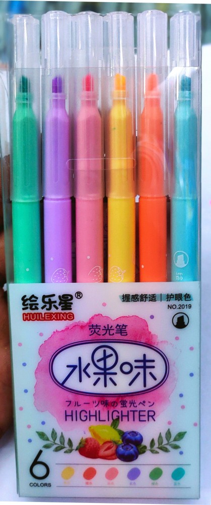 Pastel Highlighters Aesthetic Cute Soft Chisel Tip Marker Pen With