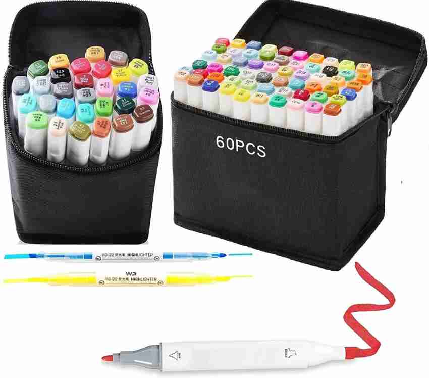 Corslet 60 Pcs Alcohol Markers Set Colour Marker Pen Set Art
