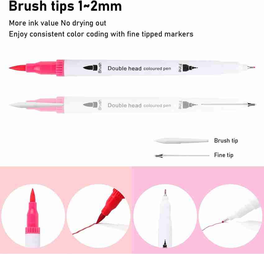 Dual Tip Brush Pens Fineliners Art Markers  Dual Tip Brush Pens Art  Markers 100 - Art Markers - Aliexpress
