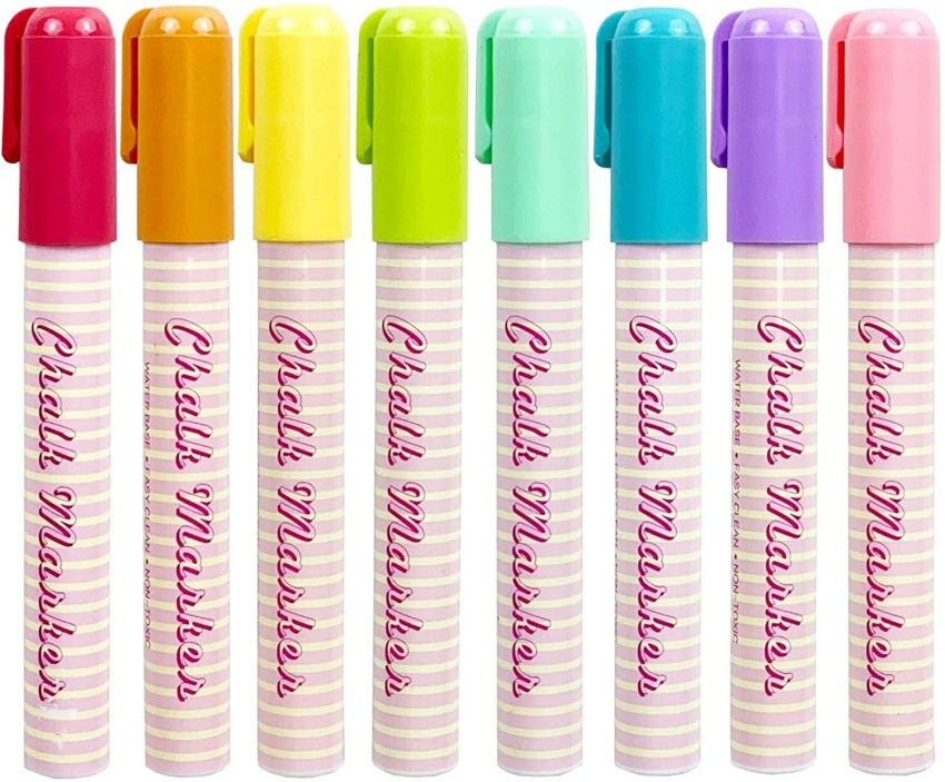 PATHOS INDIA Liquid Pastel Chalk Markers Macaron Bright Pink  Color 8 Pack - chalk marker