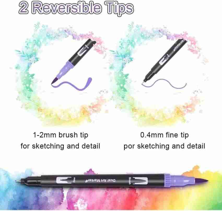 0.4mm Artist Sketch Markers Colors Double Headed Soft Tip Marker