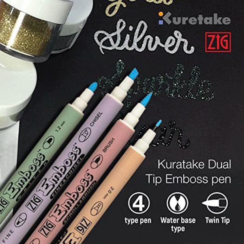 Kuretake Emboss Marker Twin Tip Pen - Set of 3