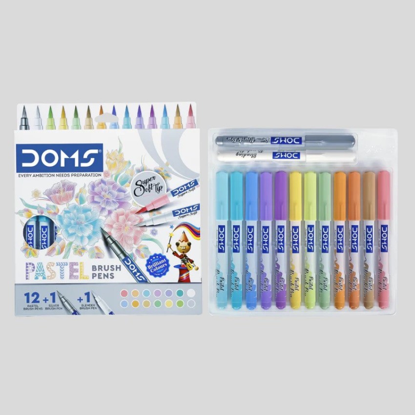 DOMS Pastel Super Soft Artist Brush Pens Set(Includes  Blender Brush Pen) - Brush Pen