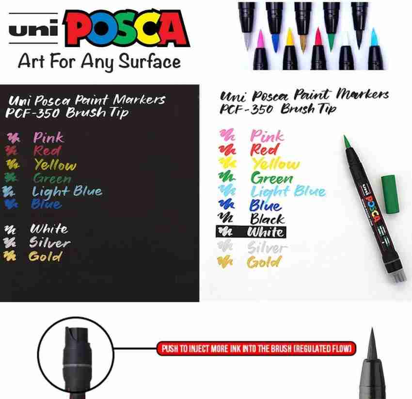 Posca PCF-350 Brush Blue Paint Marker