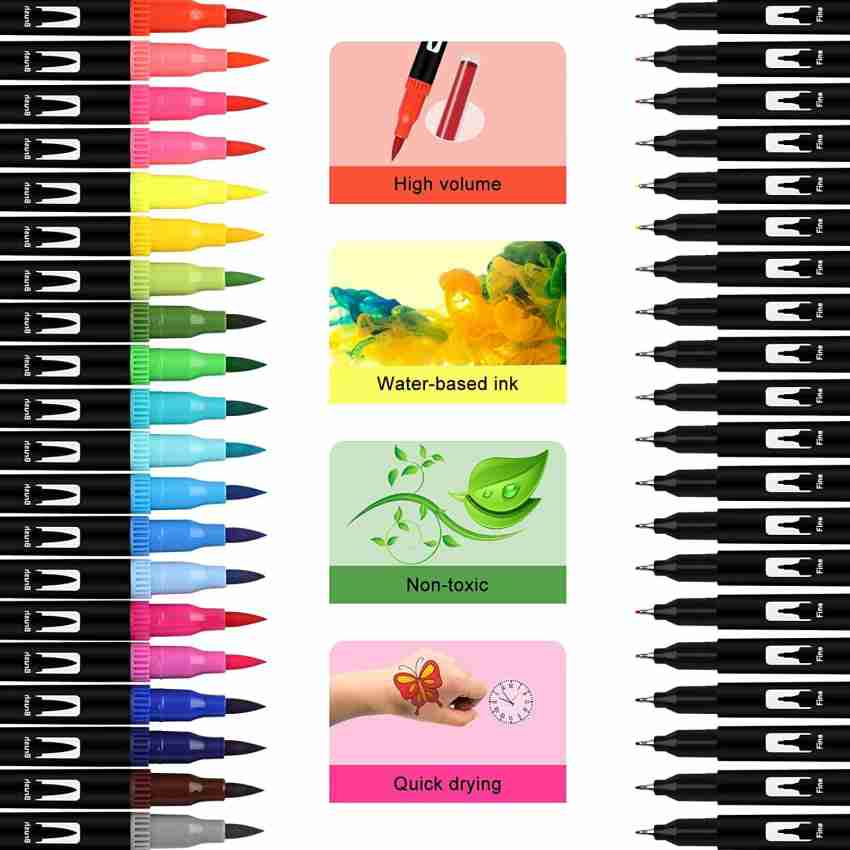 100 Colours Brush Pens Set, Marker Set Brush Pen Water-based