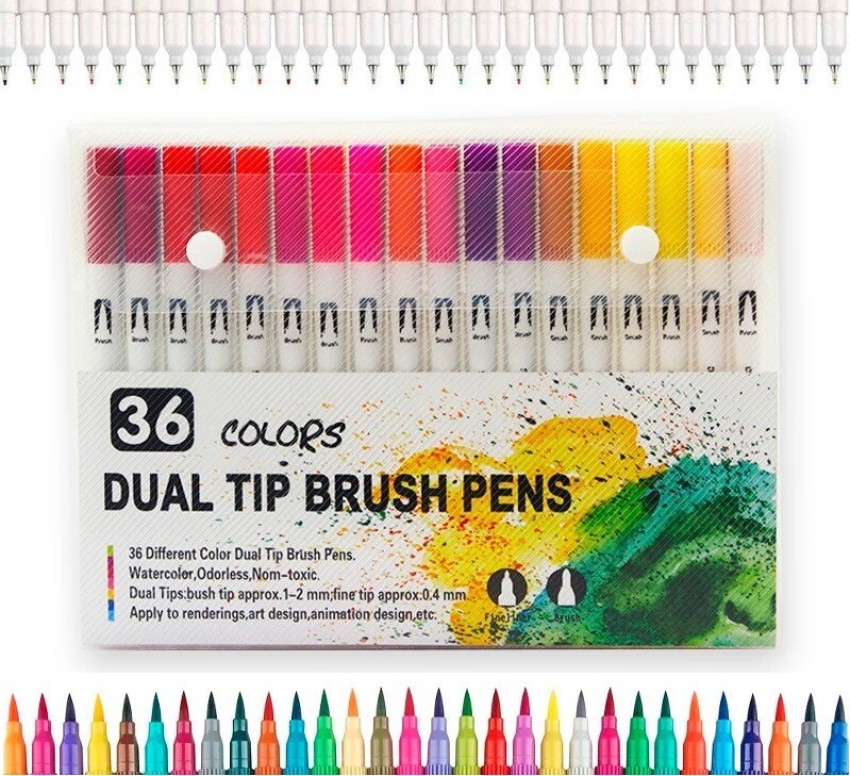spincart 48 Pieces Sketch Pen Set Washable Water Color For  Painting Coloring For Kids Round Nib Nib Sketch Pen with Washable Ink 