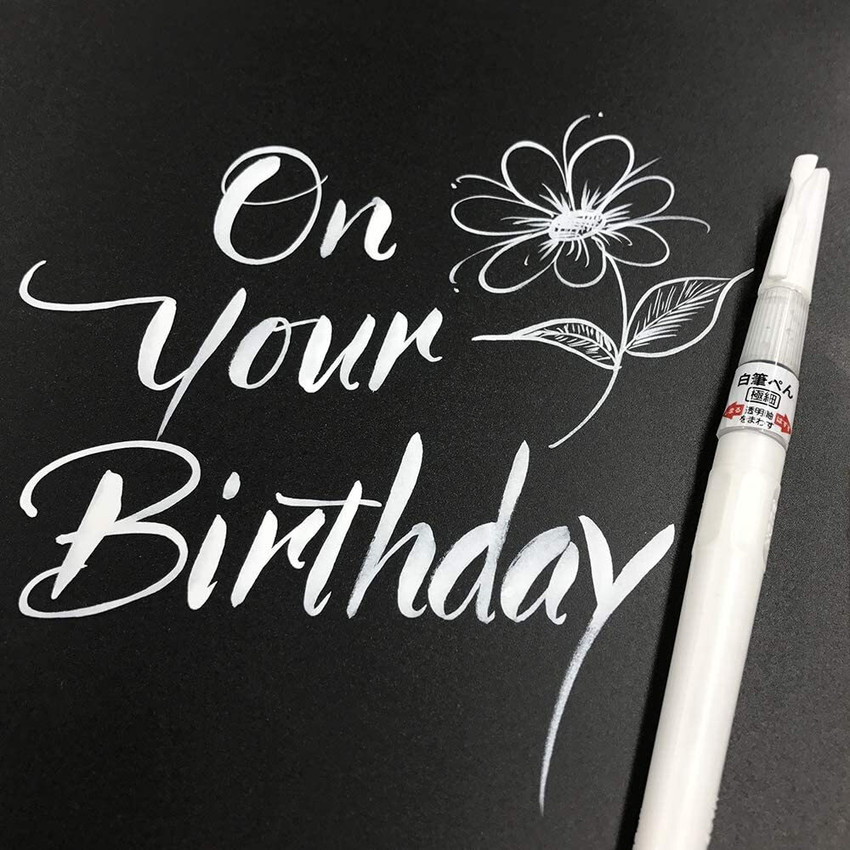 Flipkart Zig Special Set Illustration Basic Set 1 Black Markers CNM 03 2 White Brush Pen Illustration Marker