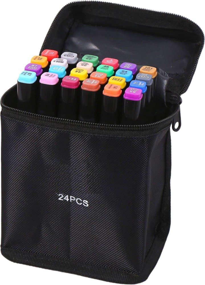 24 PCS Marker Pen Set Touch Five Markers Dual Tip Color Alcohol