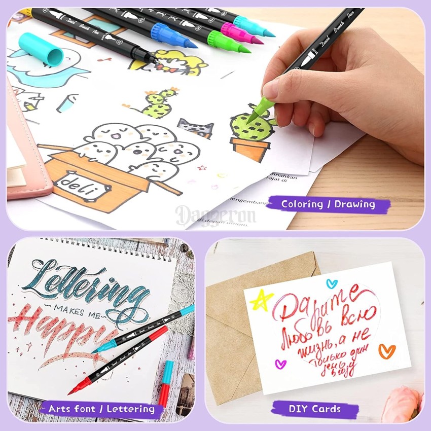 ZSCM Brush Pens 60 Colors Art Markers Fine Brush Tip Pen Kids Adults  Coloring Book Bullet Writing Drawing NoteTaking Brush