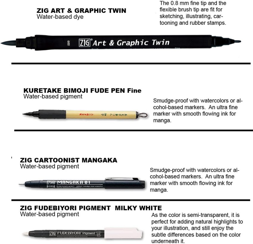 Black Graphic Illustration Markers - 3 Piece Set