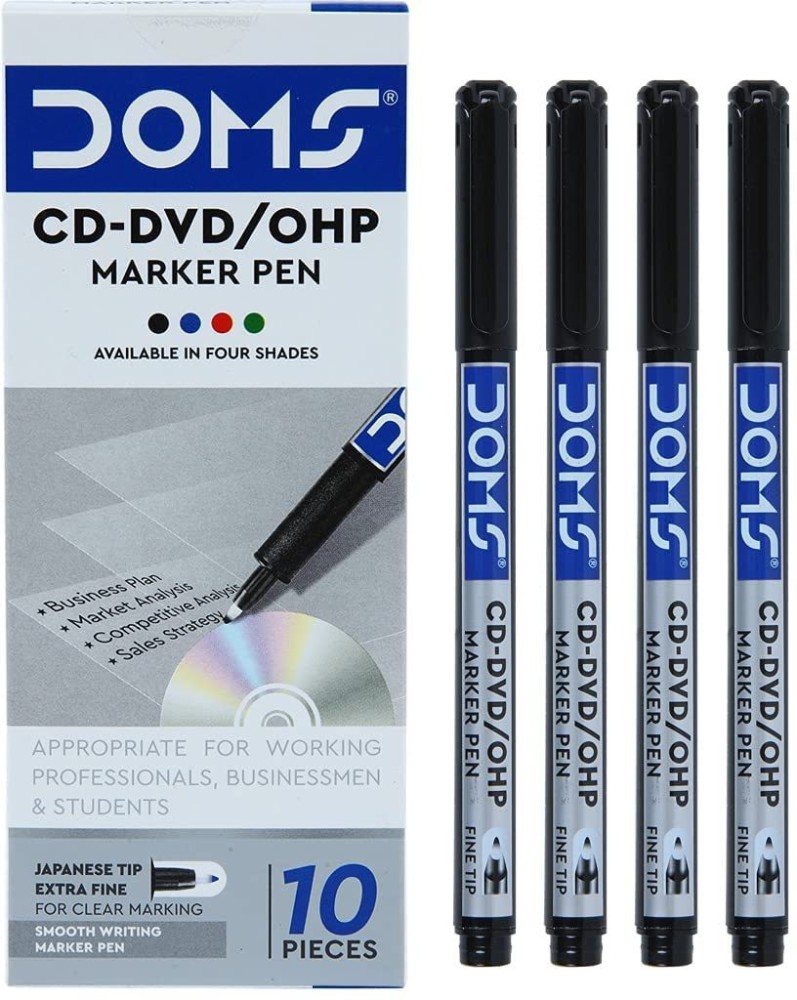 10 Pieces Camlin CD DVD Black Marker Pen Pens Water & UV Resistant Free  Shipping