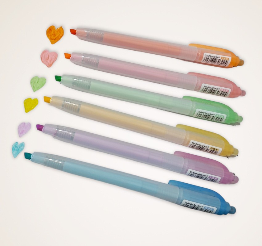 Set of 6 Assorted Candy Color Highlighter Pens, Set of 6 Color Pens, Color  Pen 
