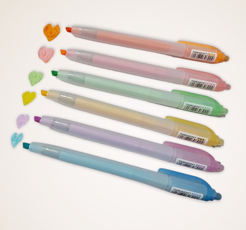 Aesthetic Highlighter Pen Set,8 Different Shapes Dual Tip Markers