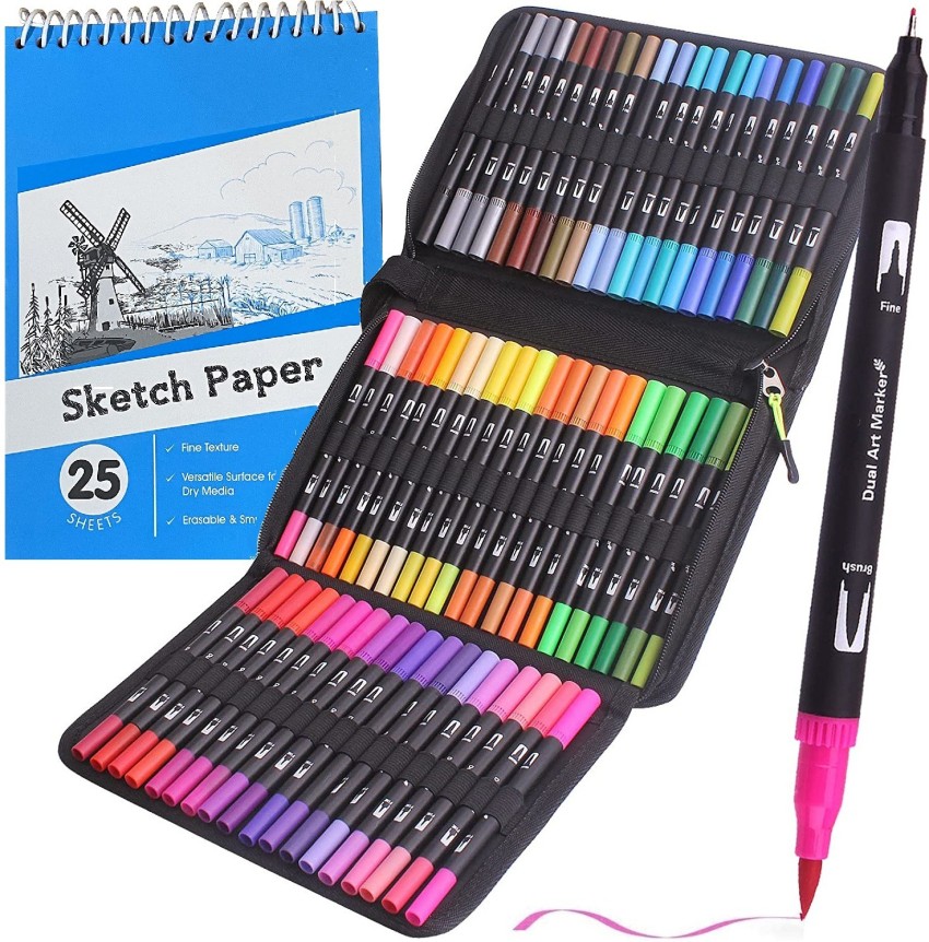 Dual tip Multicolor Touch Cool 24 Colours Broad, Fine Point Twin Head Art  Markers Pen, Depends On The Sets Of Marker
