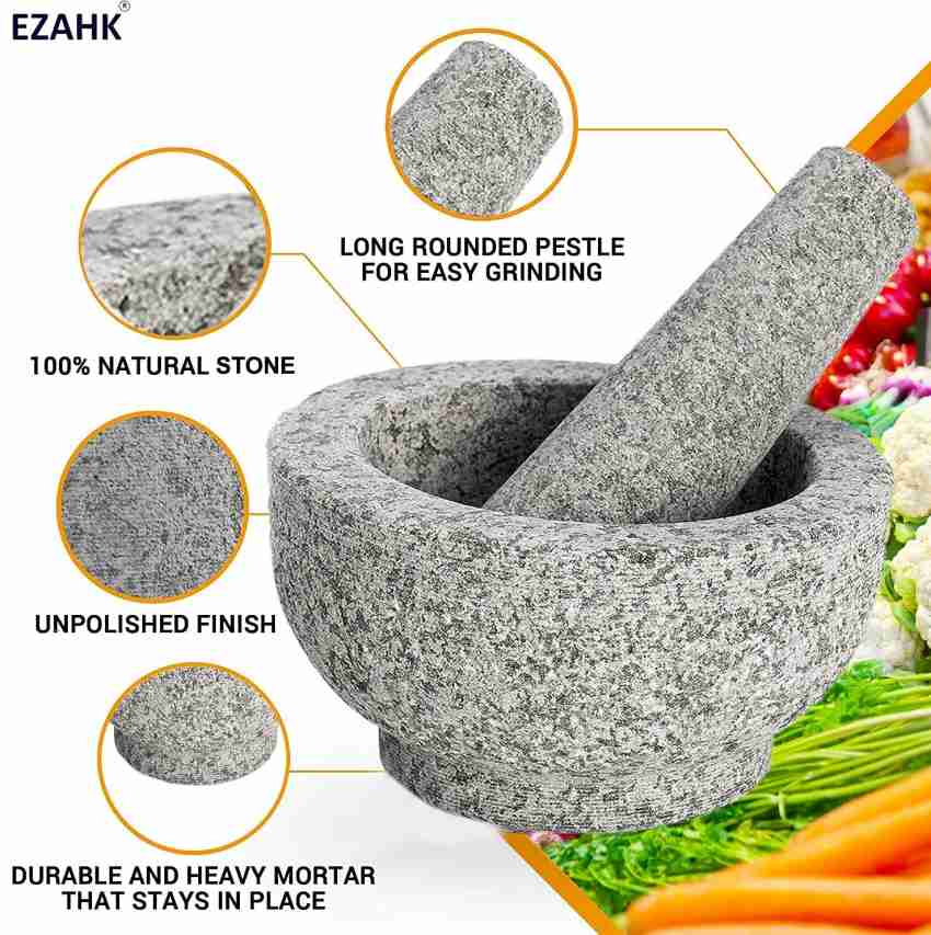 Mortar And Pestle Set Granite Herbs Masher, Rod Is Thick And