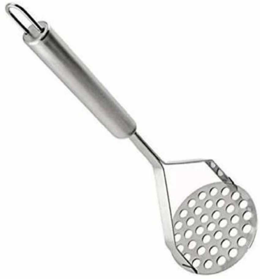 Stainless Steel Pav Bhaji Hand Masher With Wooden Handle For Kitchen
