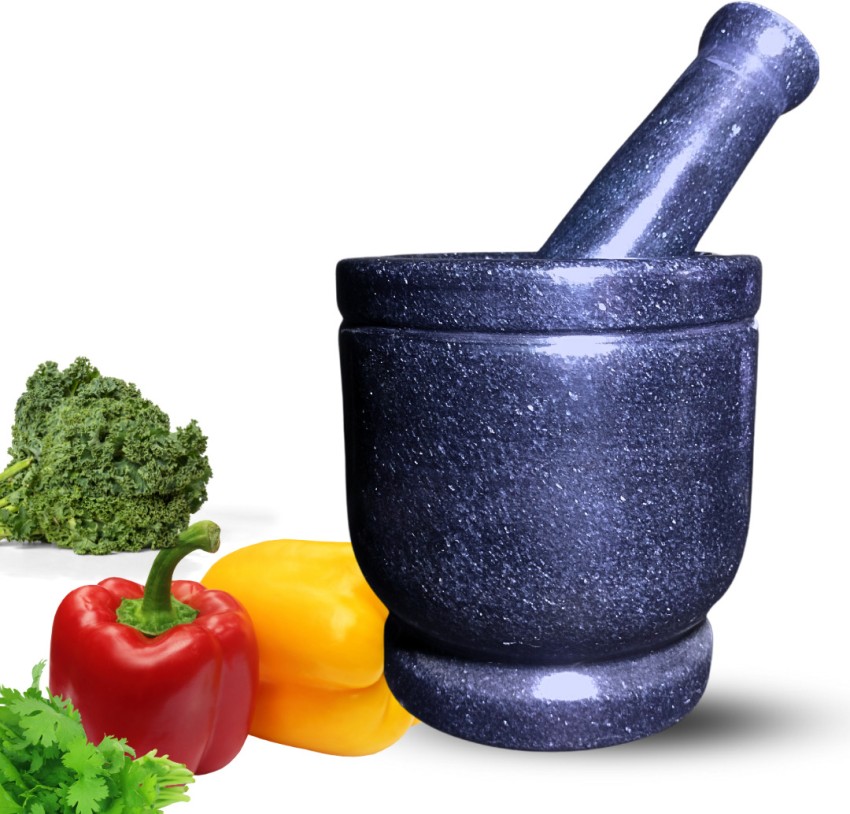 Deshi Marble Black Stone Crusher Granite Mortar and Pestle Set