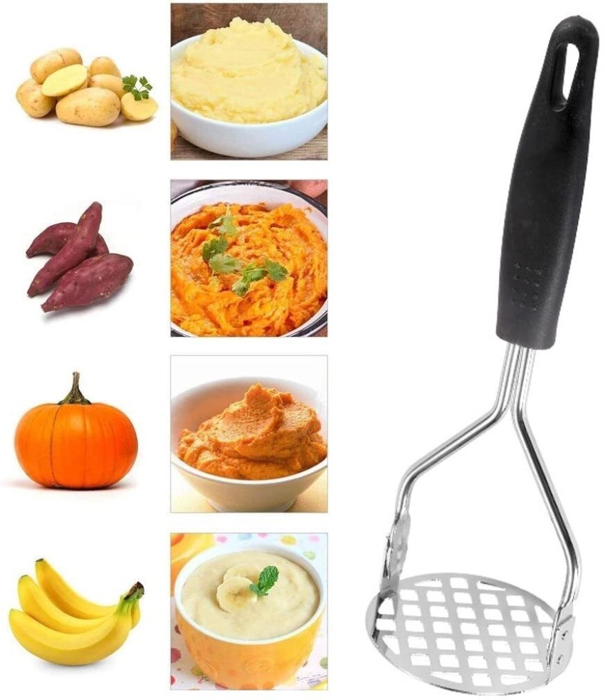 Potato Masher, Manual Spud Smasher Portable Stainless Steel