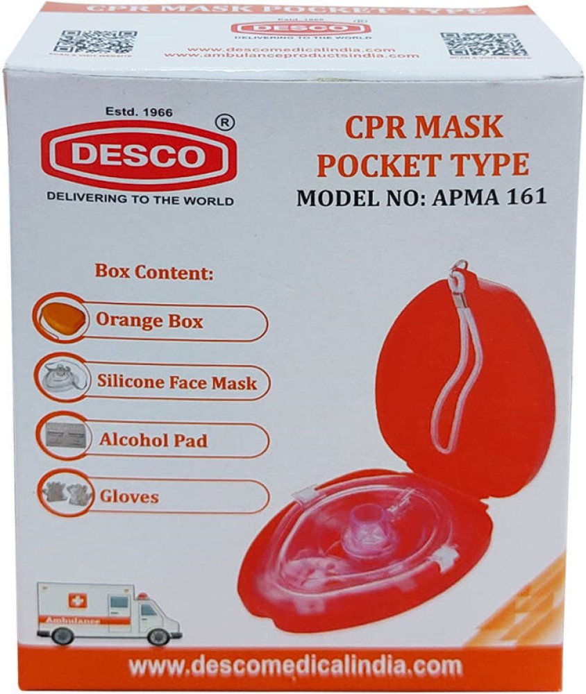 DESCO CPR Mask Pocket Type APMA 161 Reusable Price in India - Buy DESCO CPR  Mask Pocket Type APMA 161 Reusable online at