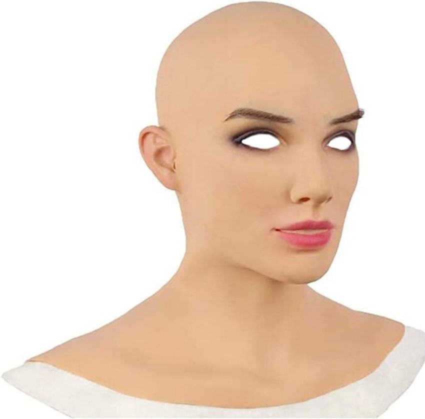 FOX Realistic Female Face Mask, Full Head Party Mask