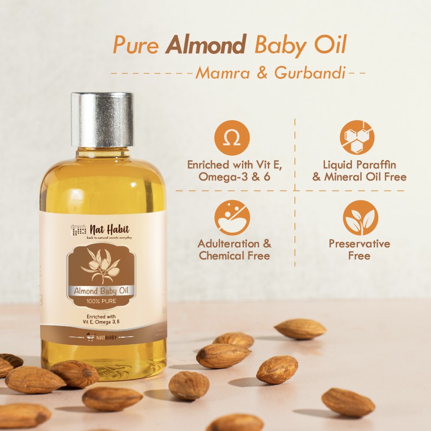 Nat Habit 100 Pure Baby Almond Oil For Baby Massage Hair Oil