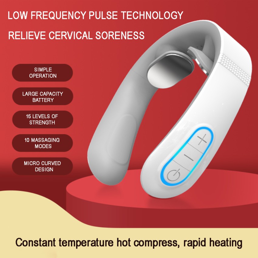 Smart Neck Massager Low Frequency Pulse Cervical Electric Massagers  Relaxation Physiotherapy Hot Compress Vibration Massage