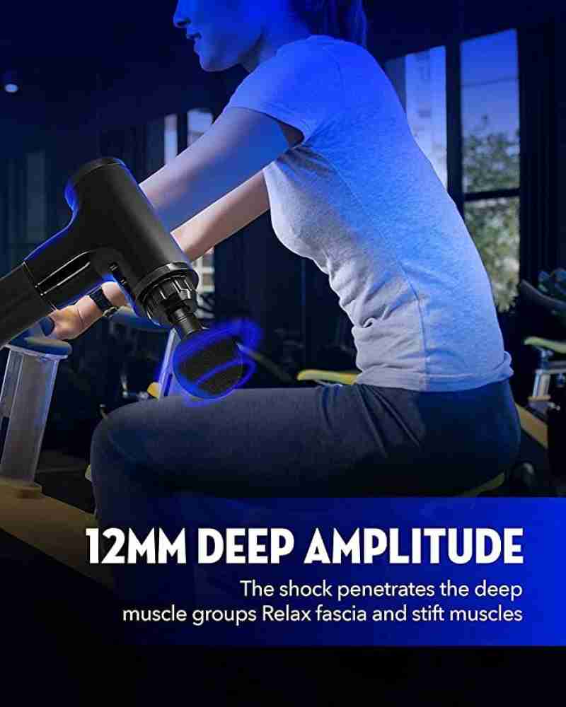 AMG Music Electric Massager Gun Professional Deep Tissue Massage Gun  Rechargeable 6-speed, for Pain and Stress Relief with 4 Massage Head,  Battery Powered, Black Massager - AMG Music 