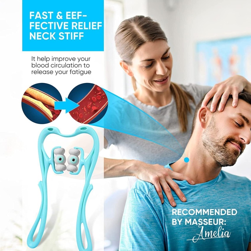 Neck Massager, Roller Massager for Pain Relief Deep Tissue Handheld Shoulder Massager Tool with 6 Ball Massage Points for Leg Waist Neck and Shoulder