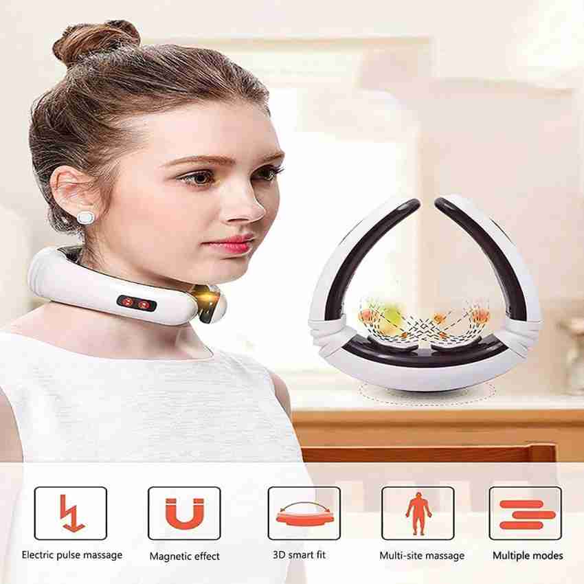 Neck Massager with Heat Cordless Deep Tissue Neck Massager for Pain Relief  Portable Electric Pulse Shoulder Massager with 12 Levels Smart Heated Neck  Relaxer for Women Men 