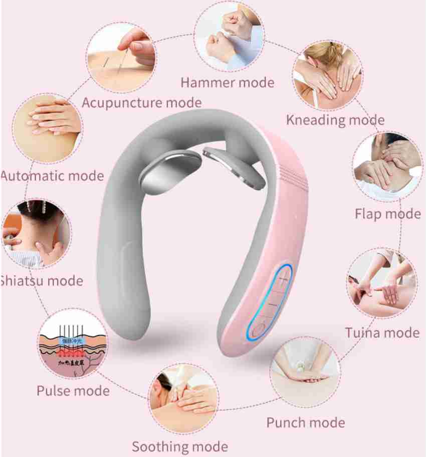 Electric Pulse Neck Massager Cordless, Intelligent Neck Massager With Heat,  3 Modes 15 Levels Deep Tissue Trigger Point Massager For Pain Relief And R
